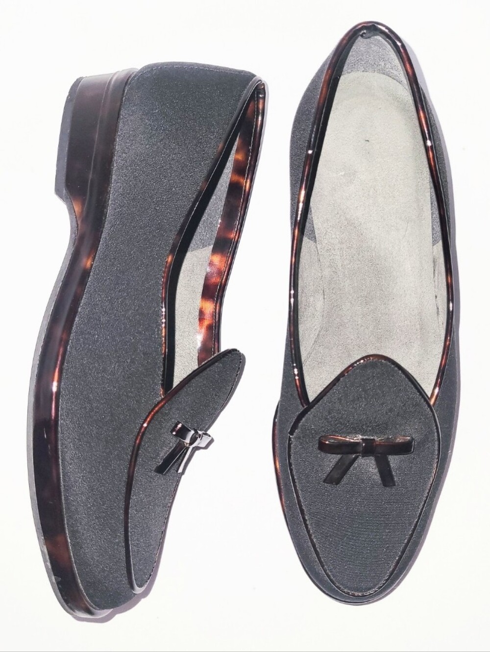 Stuart Weitzman Tortoise Shell Classic Black Loafer Women's Size 5.5
